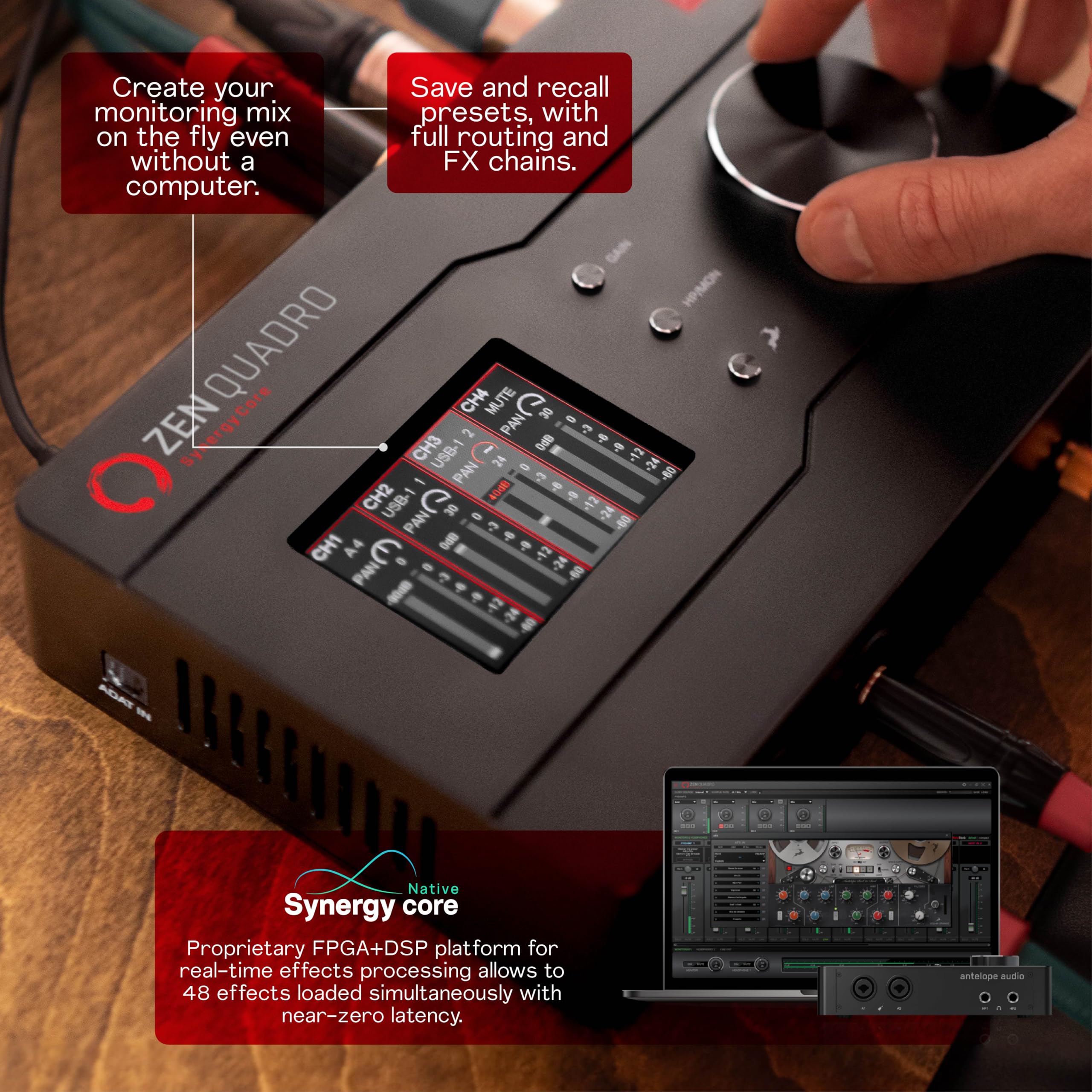 Antelope - Zen Quadro Synergy Core - Interface De í udio - PRETO